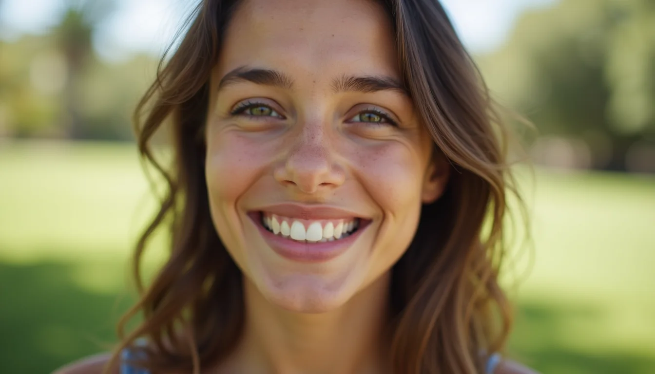 Bright smile after cosmetic dental care